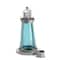 9.5&#x22; Silver Lighthouse with Blue Glass Candle Lantern
